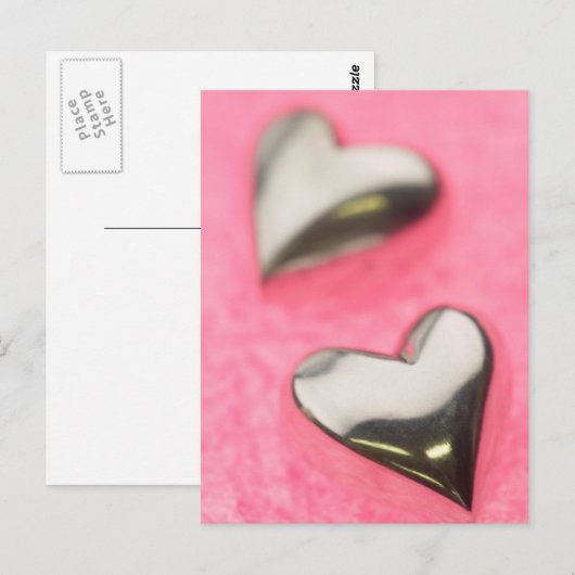 Carte Postale Cœurs d'argent (Devant / Derrière)