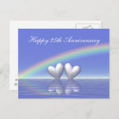 Carte Postale Cœurs d'Argent pour le 25e Anniversaire (Devant / Derrière)