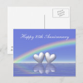Carte Postale Cœurs d'Argent pour le 25ème Anniversaire (Devant / Derrière)