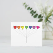 Carte postale Coeurs de ballons flottants (Debout devant)