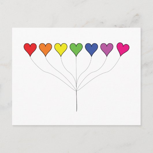 Carte postale Coeurs de ballons flottants (Devant)