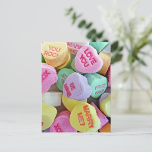 Carte Postale Coeurs de bonbons (Debout devant)