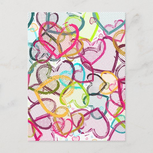 Carte Postale Coeurs de bonbons (Devant)