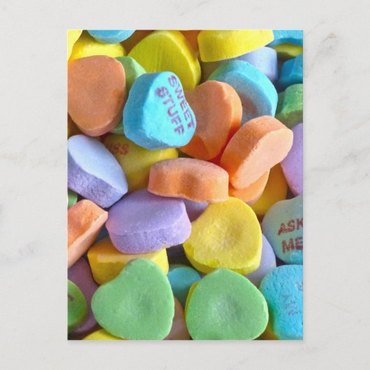 Carte Postale Coeurs de bonbons colorés (Devant)