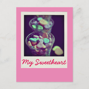 Carte Postale Coeurs de bonbons KISS ME