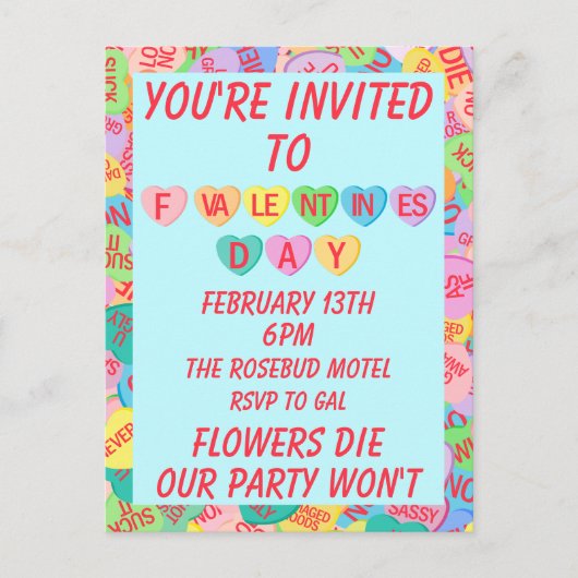 Carte Postale Coeurs de bonbons V. 2.0 (Devant)