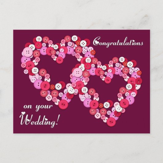 Carte Postale Coeurs de Buttonised (Devant)