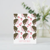 Carte Postale Cœurs de café mignons au chocolat et aux fraises r (Debout devant)