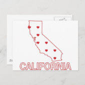 Carte Postale Coeurs de Californie (Devant / Derrière)