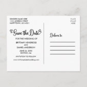 Carte Postale Cœurs de calligraphie moderne Photo Enregistrez la (Dos)