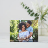 Carte Postale Cœurs de calligraphie moderne Photo Enregistrez la (Debout devant)