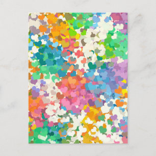 Carte Postale Cœurs de Confettis Pastels