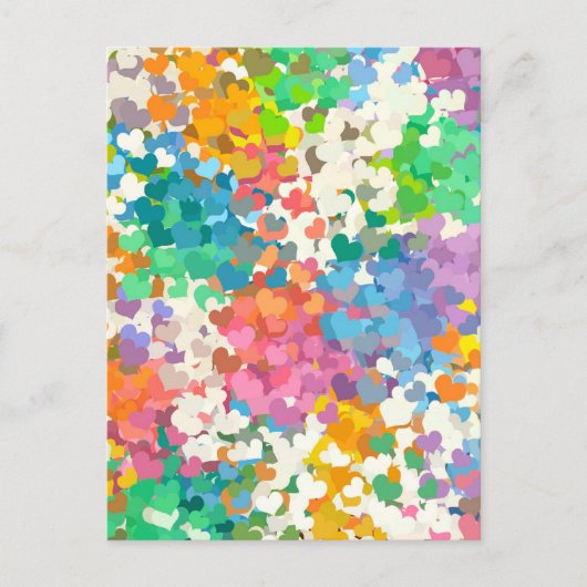 Carte Postale Cœurs de Confettis Pastels (Devant)