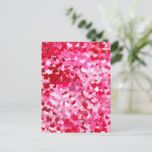 Carte Postale Cœurs de confettis roses (Debout devant)