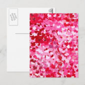 Carte Postale Cœurs de confettis roses (Devant / Derrière)
