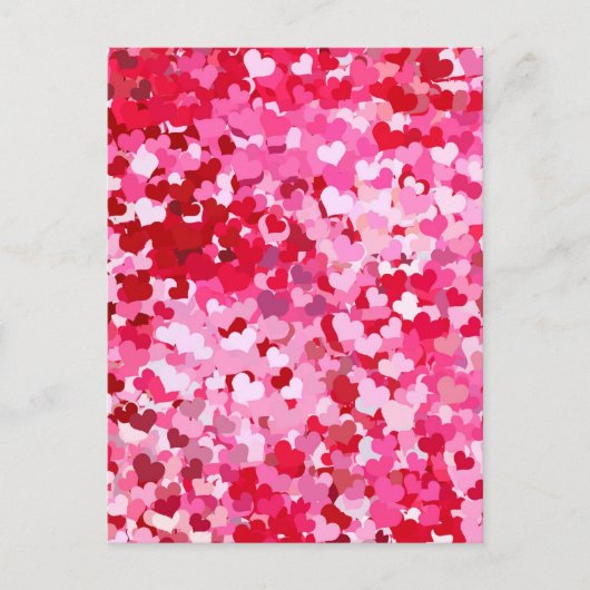 Carte Postale Cœurs de confettis roses (Devant)