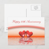 Carte Postale Cœurs de corail pour le 35e anniversaire (Devant / Derrière)