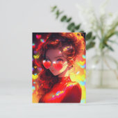 Carte Postale Coeurs de fille Anime (Debout devant)