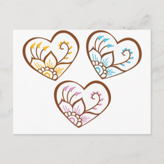 Carte Postale Coeurs de henné
