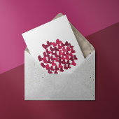 Carte Postale Coeurs de la Saint Valentin en viva magenta