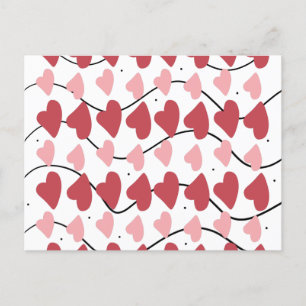 Carte Postale Cœurs de la Saint-Valentin Motif Points Doodles