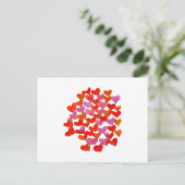 Carte Postale Coeurs de la Saint Valentin - rose et orange (Debout devant)