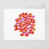 Carte Postale Coeurs de la Saint Valentin - rose et orange (Devant)