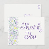 Carte Postale Cœurs de lavande violette remerciement floral (Devant / Derrière)