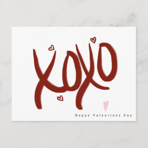 Carte Postale Cœurs de lettrage à la main pour la Saint-Valentin
