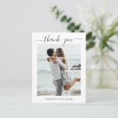 Carte Postale Coeurs de mariage tout simplement élégants Merci p (Debout devant)