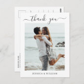 Carte Postale Coeurs de mariage tout simplement élégants Merci p (Devant / Derrière)