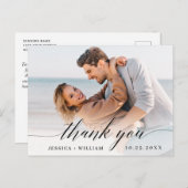 Carte Postale Coeurs de mariage tout simplement élégants Merci p (Devant / Derrière)