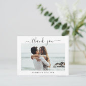 Carte Postale Coeurs de mariage tout simplement élégants Merci p (Debout devant)