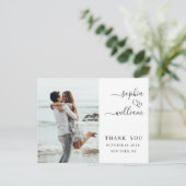 Carte Postale Coeurs de mariage tout simplement élégants Merci p (Debout devant)