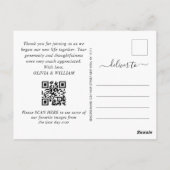 Carte Postale Coeurs de mariage tout simplement élégants Merci p (Dos)