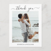 Carte Postale Coeurs de mariage tout simplement élégants Merci p (Devant)