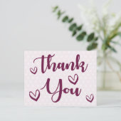 Carte Postale Coeurs de Merci violet et blanc - Mariage, fête (Debout devant)