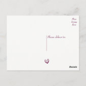 Carte Postale Coeurs de Merci violet et blanc - Mariage, fête (Dos)