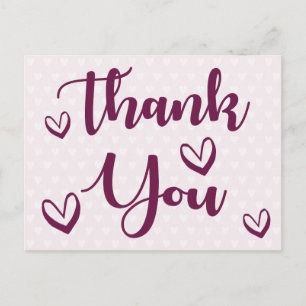 Carte Postale Coeurs de Merci violet et blanc - Mariage, fête