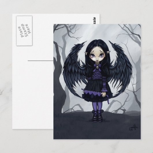 Carte postale "Coeurs de papier pourpre" (Devant / Derrière)