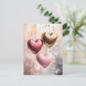 Carte Postale Coeurs de parties scintillant de couleur douce Sal (Debout devant)