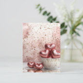 Carte Postale Coeurs de parties scintillant de couleur douce Sal (Debout devant)