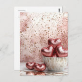 Carte Postale Coeurs de parties scintillant de couleur douce Sal (Devant / Derrière)