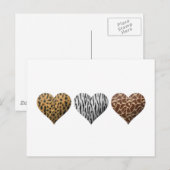 Carte Postale Coeurs de poster de animal (Devant / Derrière)