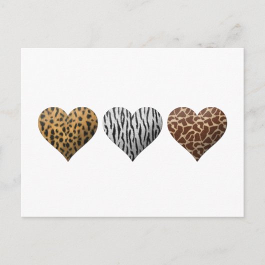 Carte Postale Coeurs de poster de animal (Devant)