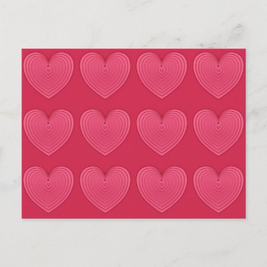 Carte Postale Coeurs de satin rose Rose profond (Devant)