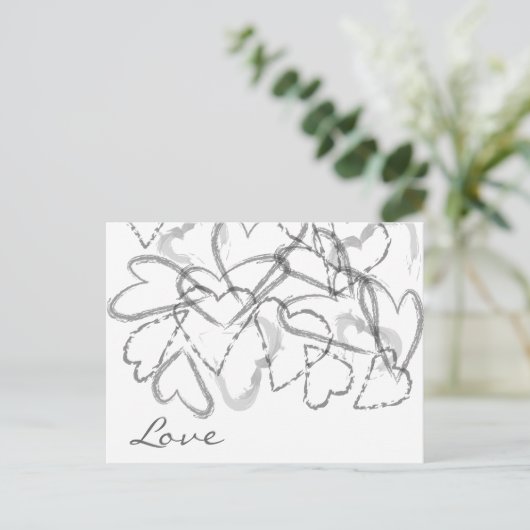 Carte Postale Coeurs de script (Debout devant)