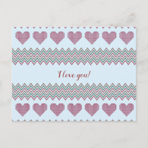 Carte Postale Coeurs de Zigzag