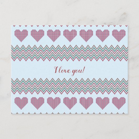 Carte Postale Coeurs de Zigzag (Devant)