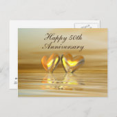 Carte Postale Coeurs d'or (Devant / Derrière)